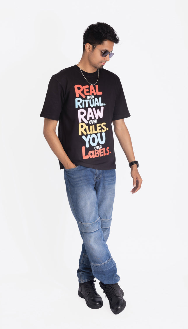 RReflekt - Unisex REAL. RAW. YOU. Graphic Printed Oversized T-Shirt