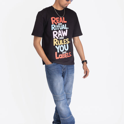 RReflekt - Unisex REAL. RAW. YOU. Graphic Printed Oversized T-Shirt