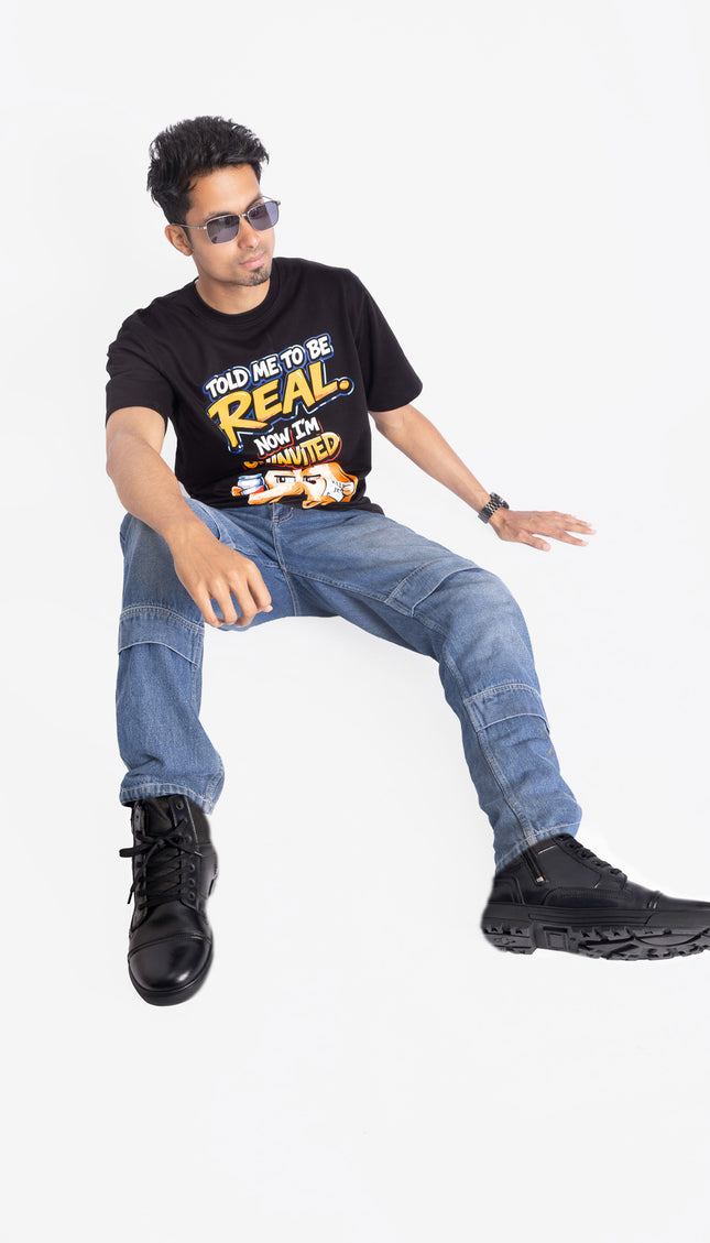 RReflekt - Unisex REAL Graphic Printed Oversized T-Shirt