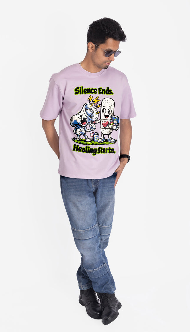 RReflekt - Unisex HEALING Graphic Printed Oversized T-Shirt