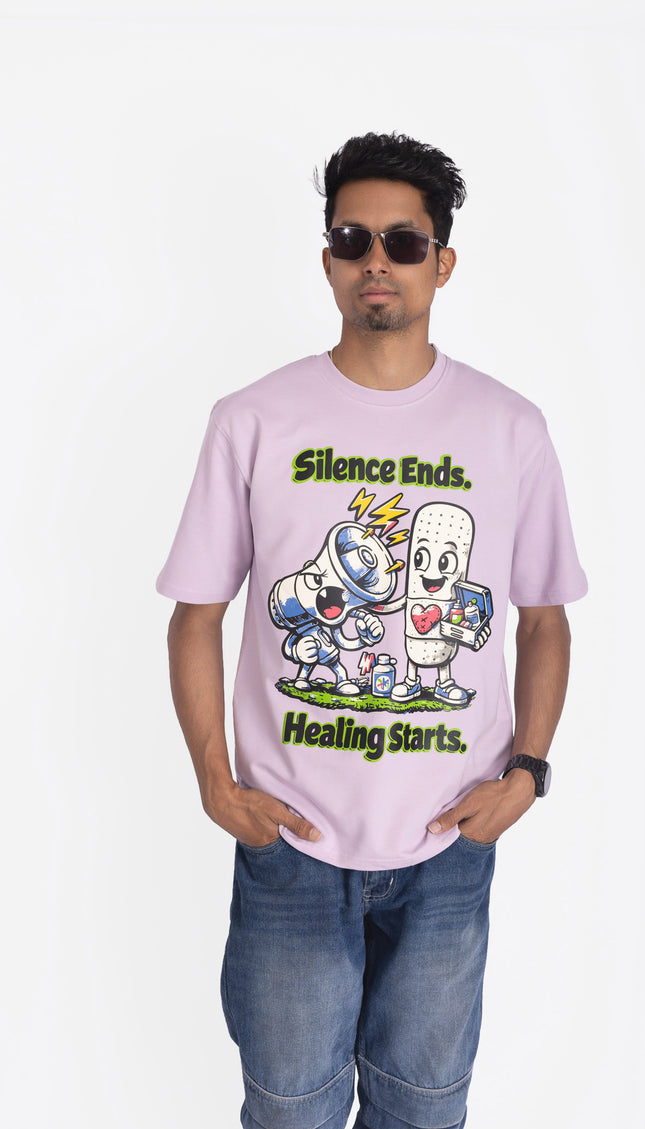 RReflekt - Unisex HEALING Graphic Printed Oversized T-Shirt