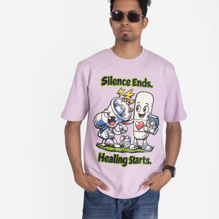 RReflekt - Unisex HEALING Graphic Printed Oversized T-Shirt