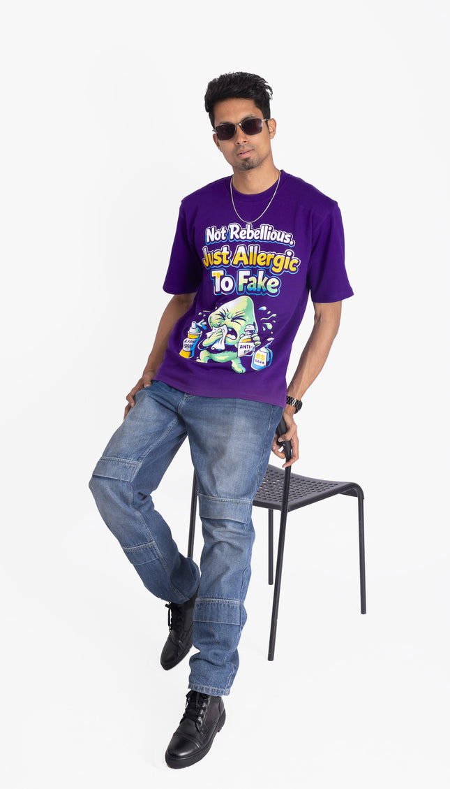 RReflekt - Unisex REBEL Graphic Printed Oversized T-Shirt