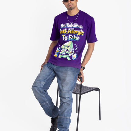 RReflekt - Unisex REBEL Graphic Printed Oversized T-Shirt