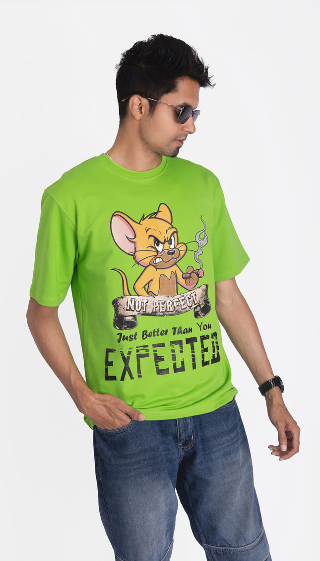 RReflekt - Unisex Expectation Graphic Printed Oversized T-Shirt