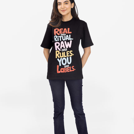 RReflekt - Unisex REAL. RAW. YOU. Graphic Printed Oversized T-Shirt