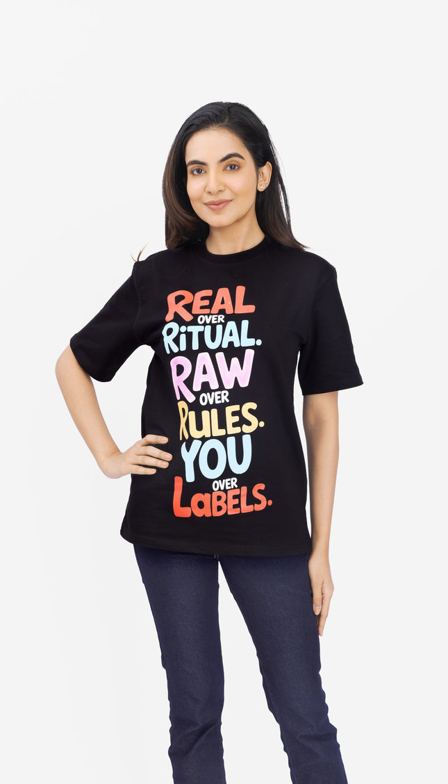 RReflekt - Unisex REAL. RAW. YOU. Graphic Printed Oversized T-Shirt