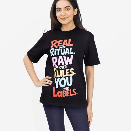 RReflekt - Unisex REAL. RAW. YOU. Graphic Printed Oversized T-Shirt