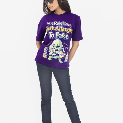 RReflekt - Unisex REBEL Graphic Printed Oversized T-Shirt