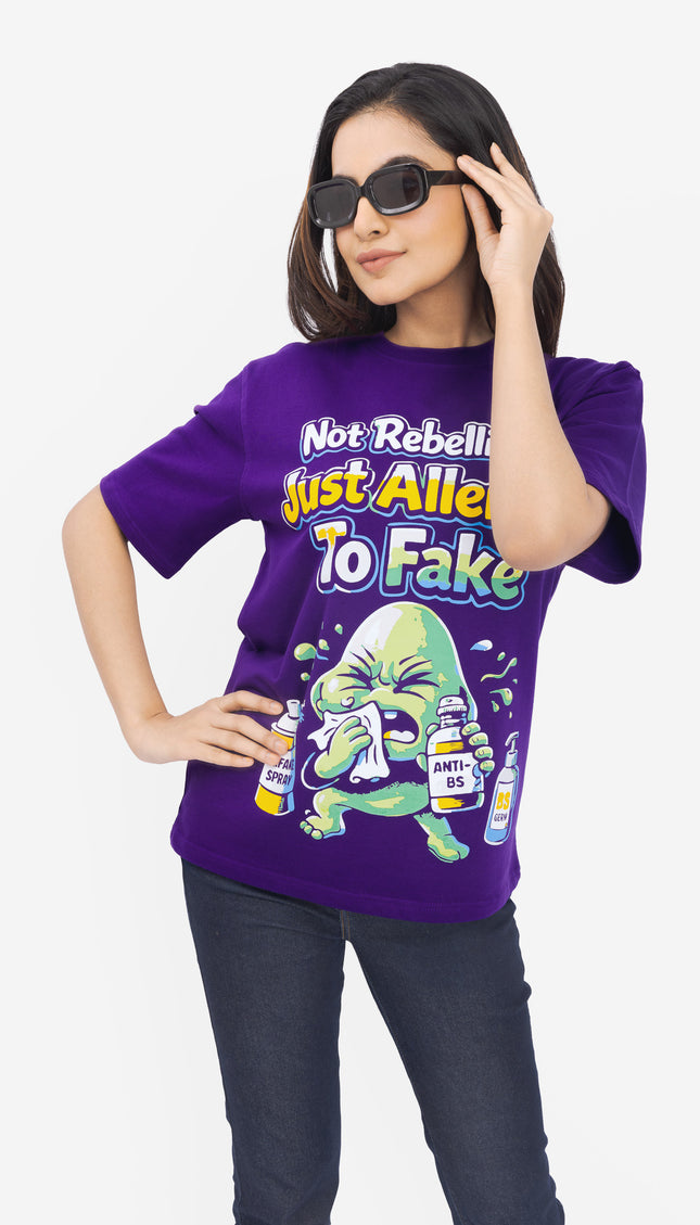 RReflekt - Unisex REBEL Graphic Printed Oversized T-Shirt