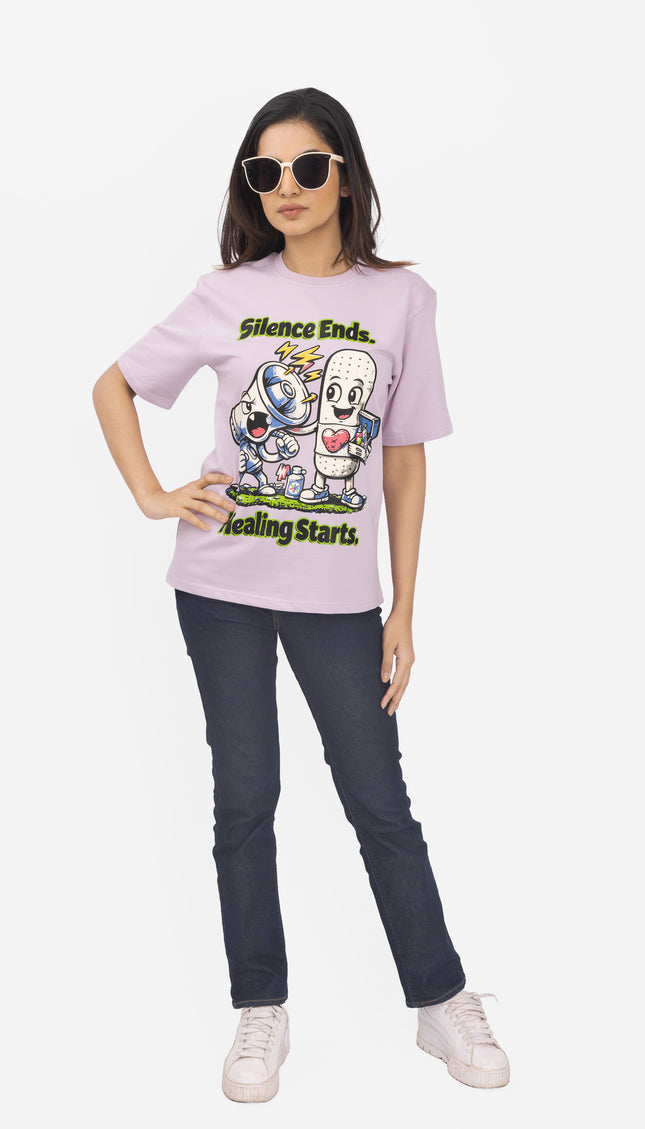 RReflekt - Unisex HEALING Graphic Printed Oversized T-Shirt