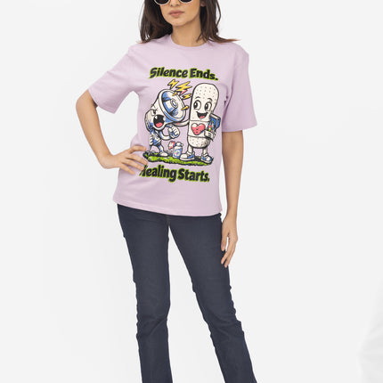 RReflekt - Unisex HEALING Graphic Printed Oversized T-Shirt