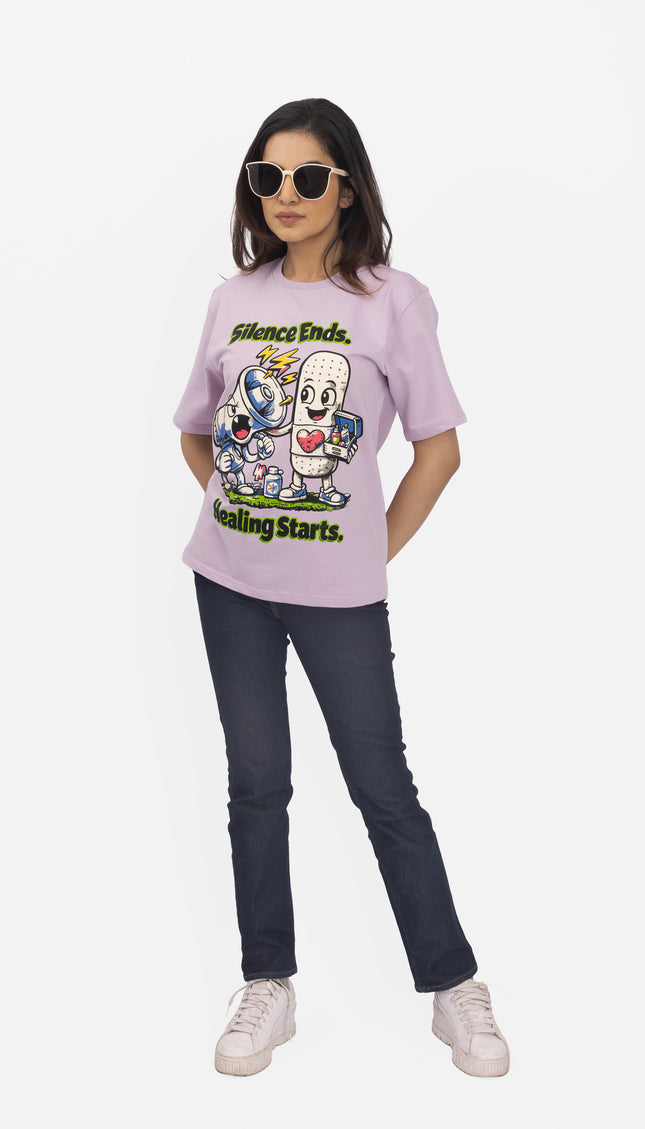 RReflekt - Unisex HEALING Graphic Printed Oversized T-Shirt