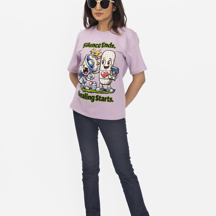 RReflekt - Unisex HEALING Graphic Printed Oversized T-Shirt