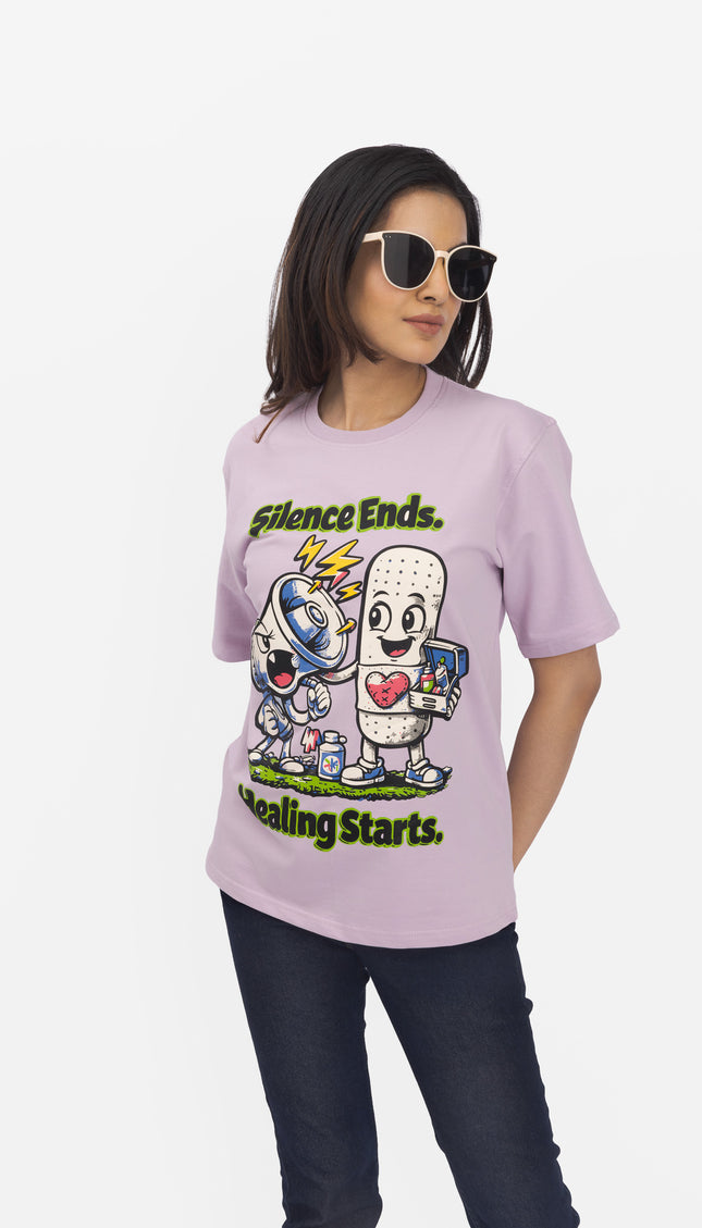 RReflekt - Unisex HEALING Graphic Printed Oversized T-Shirt