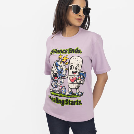 RReflekt - Unisex HEALING Graphic Printed Oversized T-Shirt