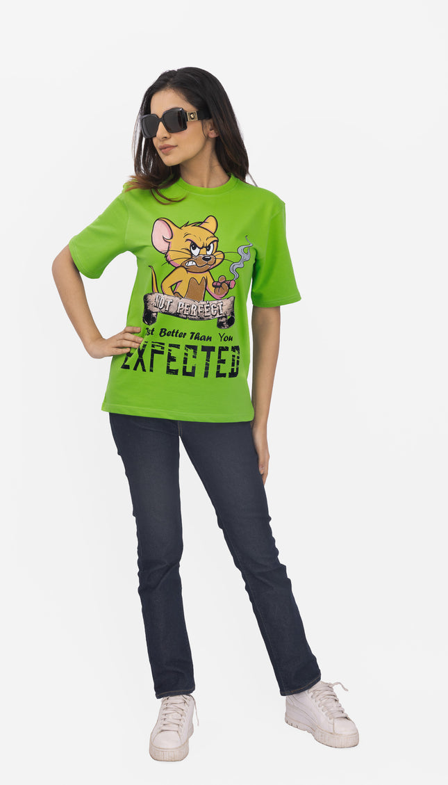 RReflekt - Unisex Expectation Graphic Printed Oversized T-Shirt