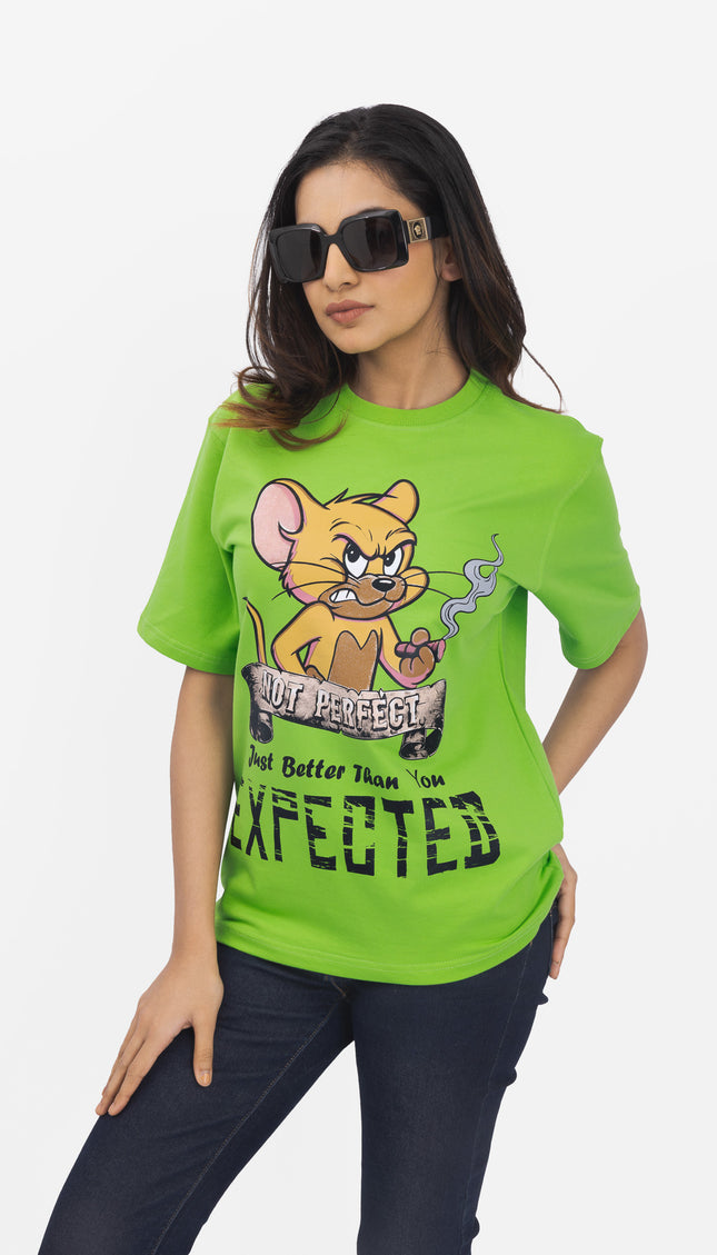 RReflekt - Unisex Expectation Graphic Printed Oversized T-Shirt
