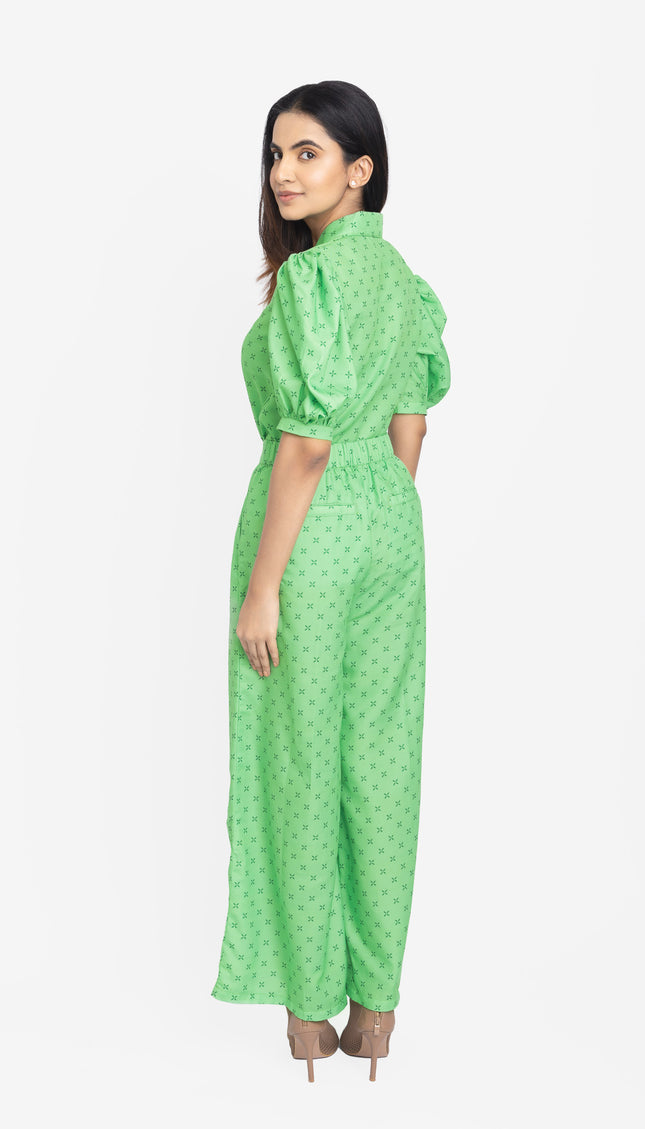 Mint Cross-Print Balloon Co-ord Set