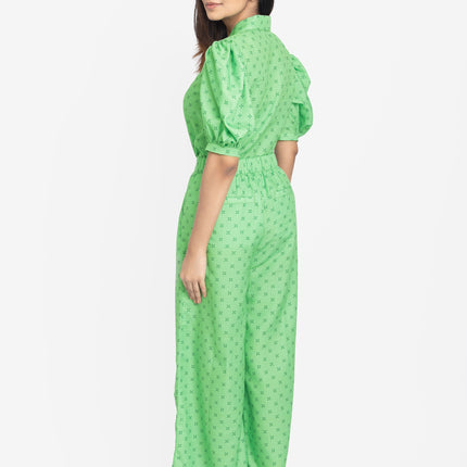 Mint Cross-Print Balloon Co-ord Set