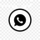 whatsapp black and white icon with transparent background